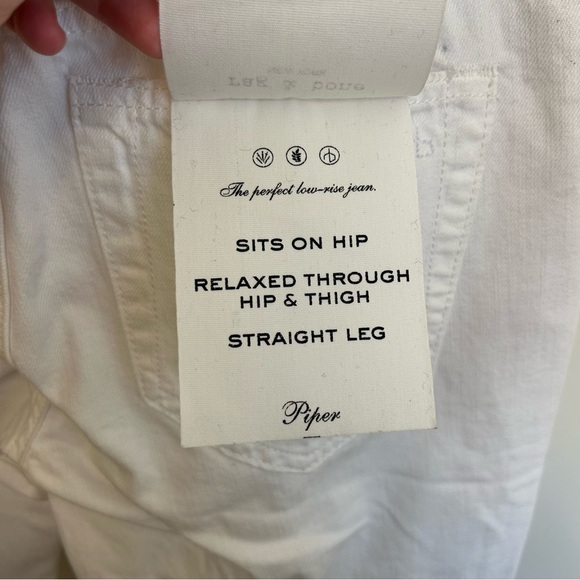 NWT Rag & Bone Piper Low Rise Straight Jeans Bright White Ankle Size 26 - Picture 13 of 13